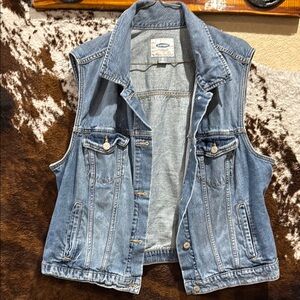 Old Navy Blue Denim Sleeveless Vest